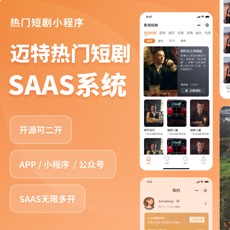 国内小剧场短剧微短剧小程序源码(SAAS无限多开版)全开源带媒资/虚拟支付多种存